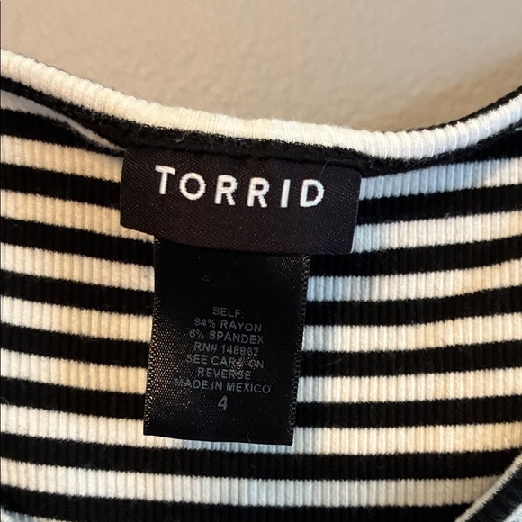 Torrid Black and White Striped Tank Top - Picture 2 of 8